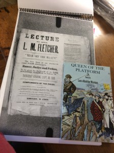 One of the first pages in Matilda Fletcher Wiseman's scrapbook, 1869-1874.